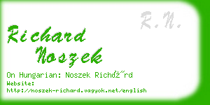 richard noszek business card